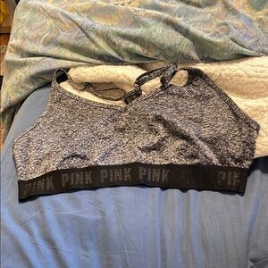 PINK Victoria's Secret Women's Gray Sports Bra